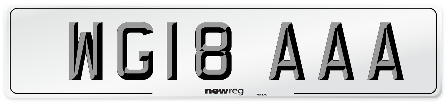 WG18 AAA Number Plate from New Reg
